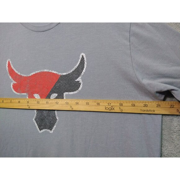 Under Armour Shirt Men Medium Gray Project Rock Training Dept Loose Short Sleeve - Picture 4 of 9